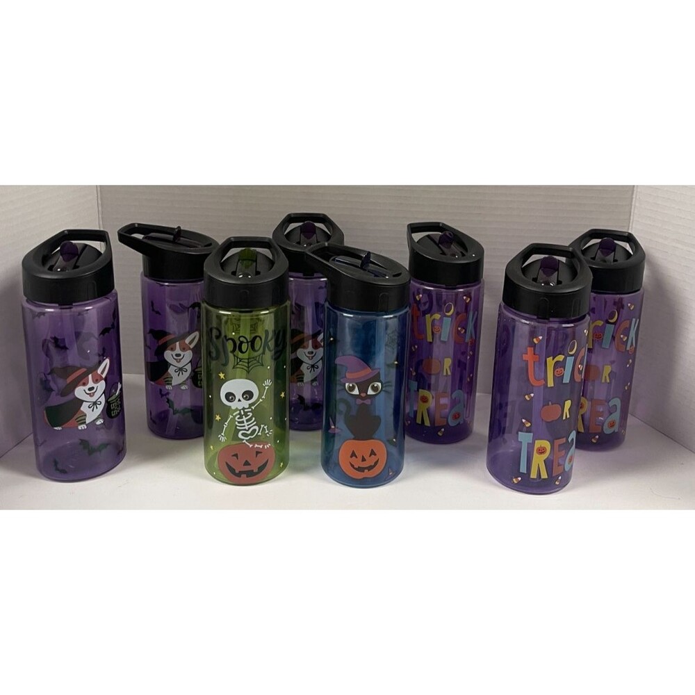 8 Pack Kids Halloween Drinking Cups With Flip Up Spout